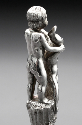 Silver Table Bell - Cast Silver Handle, 2 Cherubs